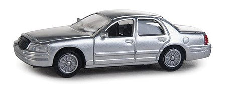 Walthers Scenemaster 949-12023 HO Scale Ford(R) Crown Victoria Police Interceptor -- Unmarked Unit (silver, no lights)