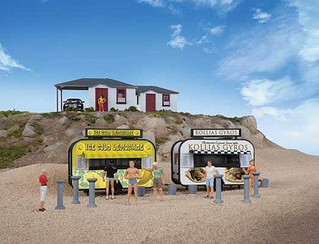 Walthers SceneMaster 949-2906 HO Scale Gyro and Lemonade Food Trailers -- Kit