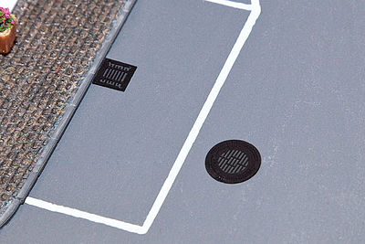 Walthers SceneMaster 949-4123 HO Scale Manhole Covers & Sewer Grates -- Etched-Metal - 4 Manhole Covers & 6 Sewer Grates