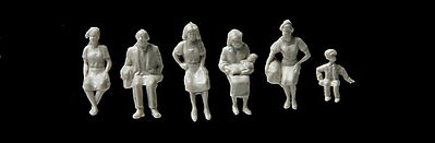Walthers SceneMaster 949-6051 HO Scale Sitting Figures -- Unpainted pkg(72)