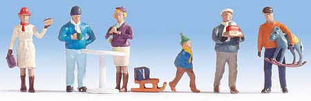 Walthers SceneMaster 949-6069 HO Scale Holiday Shoppers pkg(6) -- Wearing Winter Clothes
