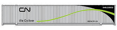 Walthers SceneMaster 949-8501 HO Scale 53' Singamas Corrugated Side Container - Ready to Run -- Canadian National (white, black, green)