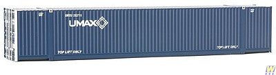 Walthers SceneMaster 949-8524 HO Scale 53' Singamas Corrugated-Side Container - Assembled -- UMAX (blue, white)