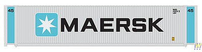 Walthers Scenemaster 8556 HO Scale 45' CIMC Container - Assembled -- Maersk (silver, blue, black)