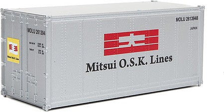Walthers SceneMaster 949-8665 HO Scale 20' Smooth-Side Container - Ready to Run -- Mitsui OSK (white, blue, red)