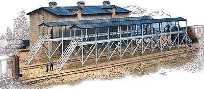 Walthers Cornerstone 933-3245 N Scale Ice House & Icing Platform -- Kit - Overall: 9-7/8 x 3-3/4"  25 x 9.5cm