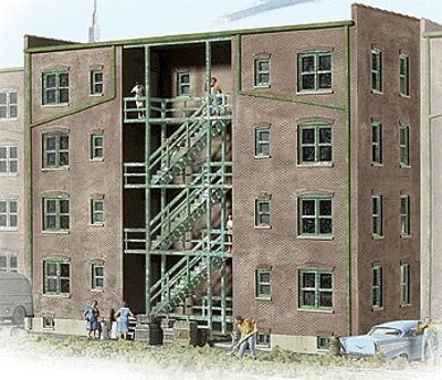 Walthers Cornerstone 933-3263 N Scale Parkview Terrace Background Building -- Kit - Tuscan w/Dark Green Trim 4-5/8 x 3-1/2 x 1-5/8"  11.7 x 8.8 x 4.1cm