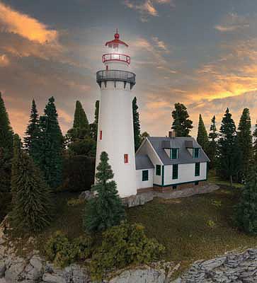 Walthers Cornerstone 933-3665 HO Scale Eagle Point Lighthouse -- Kit - 8-1/8 x 3 x 8-7/8"  20.3 x 7.5 x 22.8cm