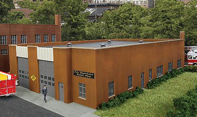 Walthers Cornerstone 3767 HO Scale Fire Department Repair Shop -- Kit - 13-5/8 x 7-1/2 x 3-3/8" 34.6 x 19 x 8.5cm