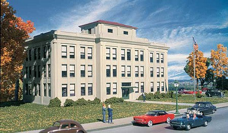 Walthers Cornerstone 933-4143 HO Scale Ford(R) Central Office Building -- Kit - 13-1/2 x 6-1/2 x 7-1/4"  34.2 x 16.5 x 18.4cm
