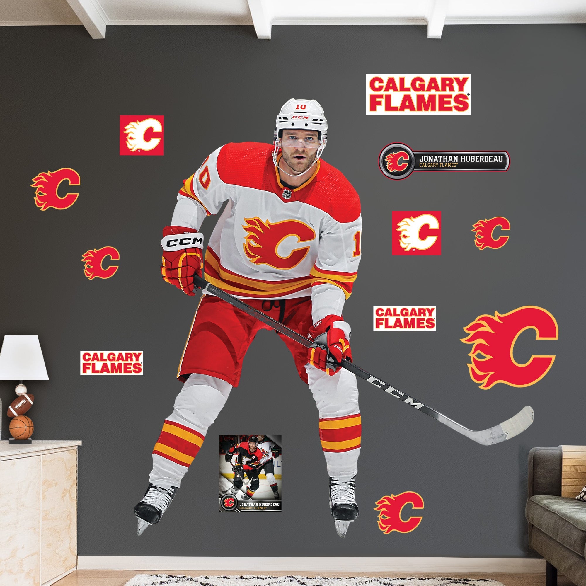 Jonathan Huberdeau - RealBig Collection - Official NHL - Calgary Flames - Reusable Vinyl Wall Decals