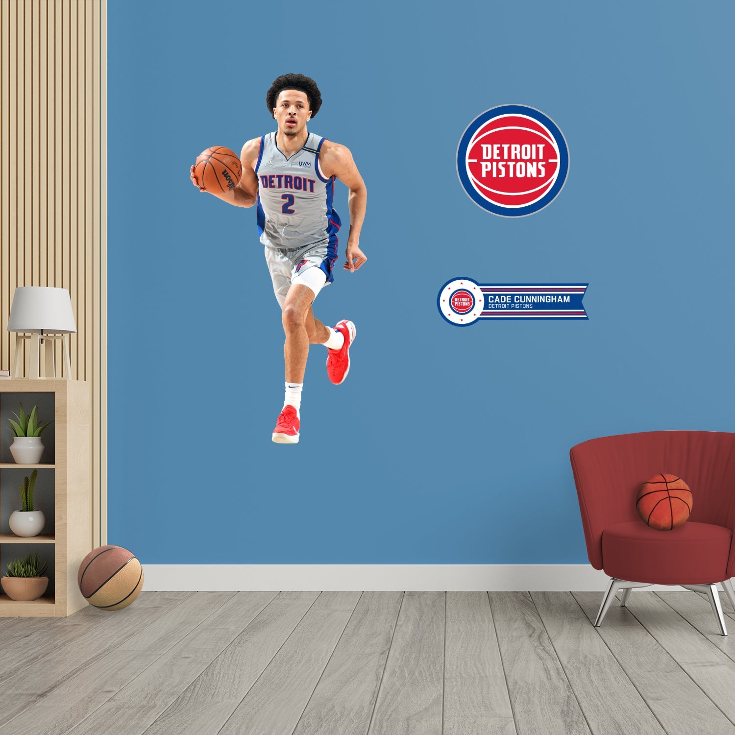 Cade Cunningham - RealBig Collection - Official NBA - Detroit Pistons - Reusable Vinyl Wall Decals
