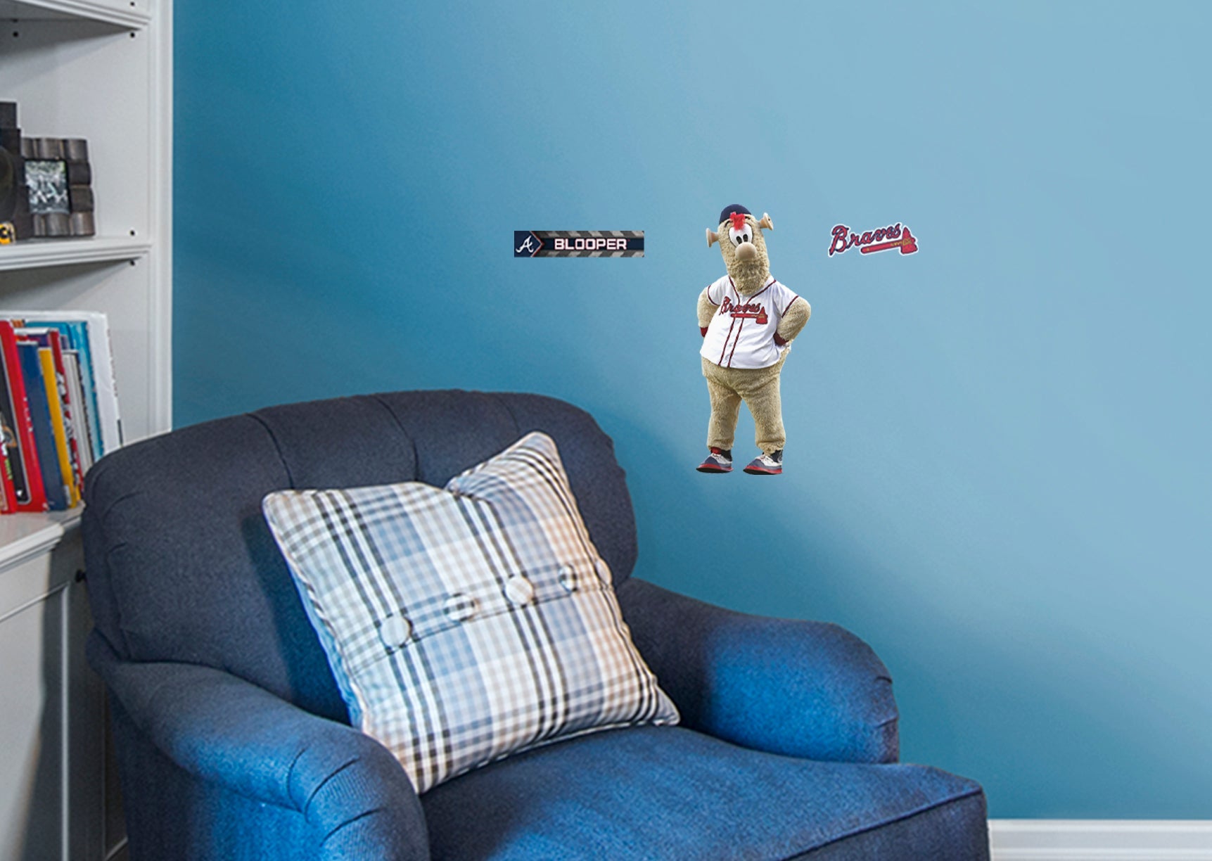 Blooper Mascot - RealBig Collection - Official MLB - Atlanta Braves - Reusable Vinyl Wall Decals