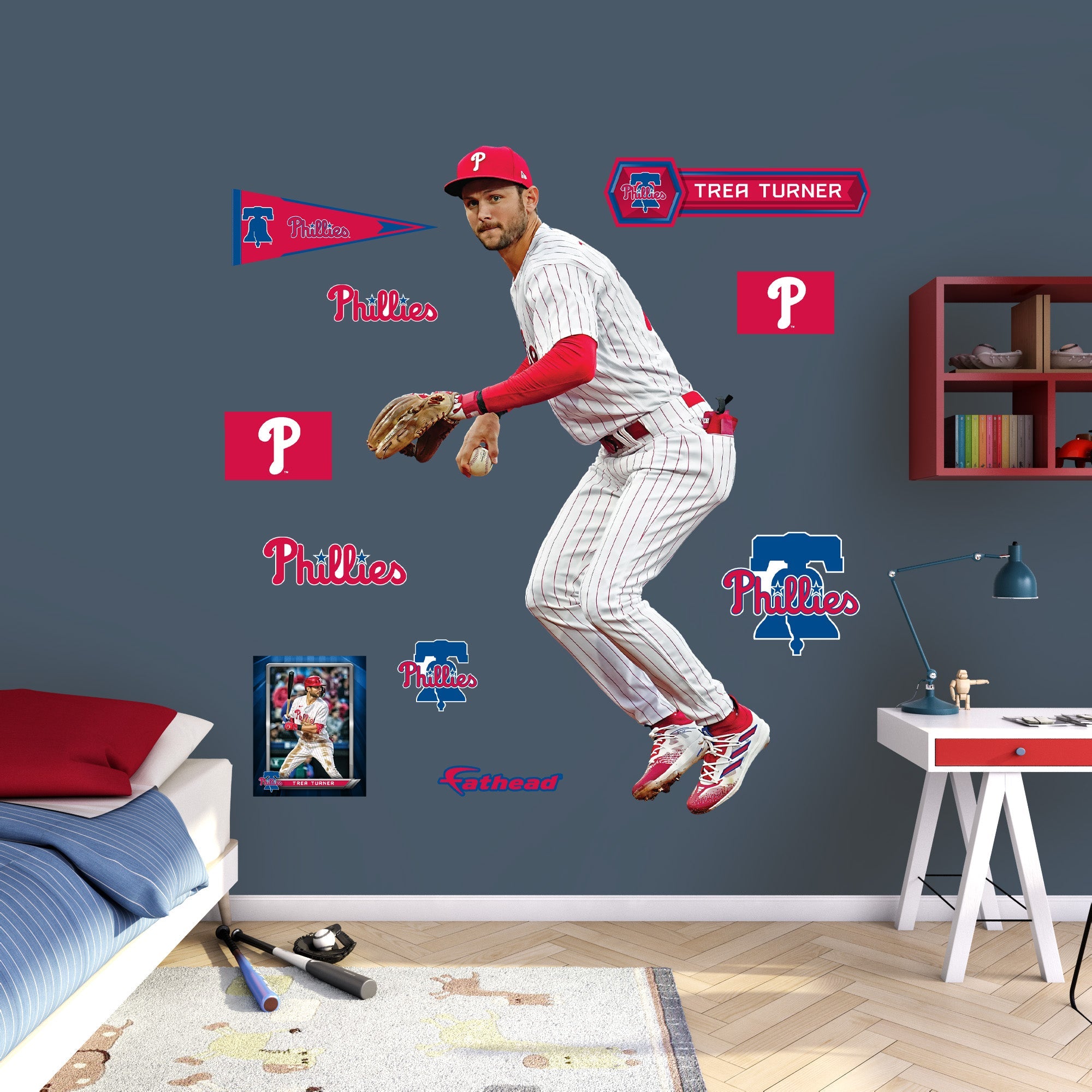 Trea Turner - RealBig Fielding Collection - Official MLB - Philadelphia Phillies - Reusable Vinyl Wall Decals