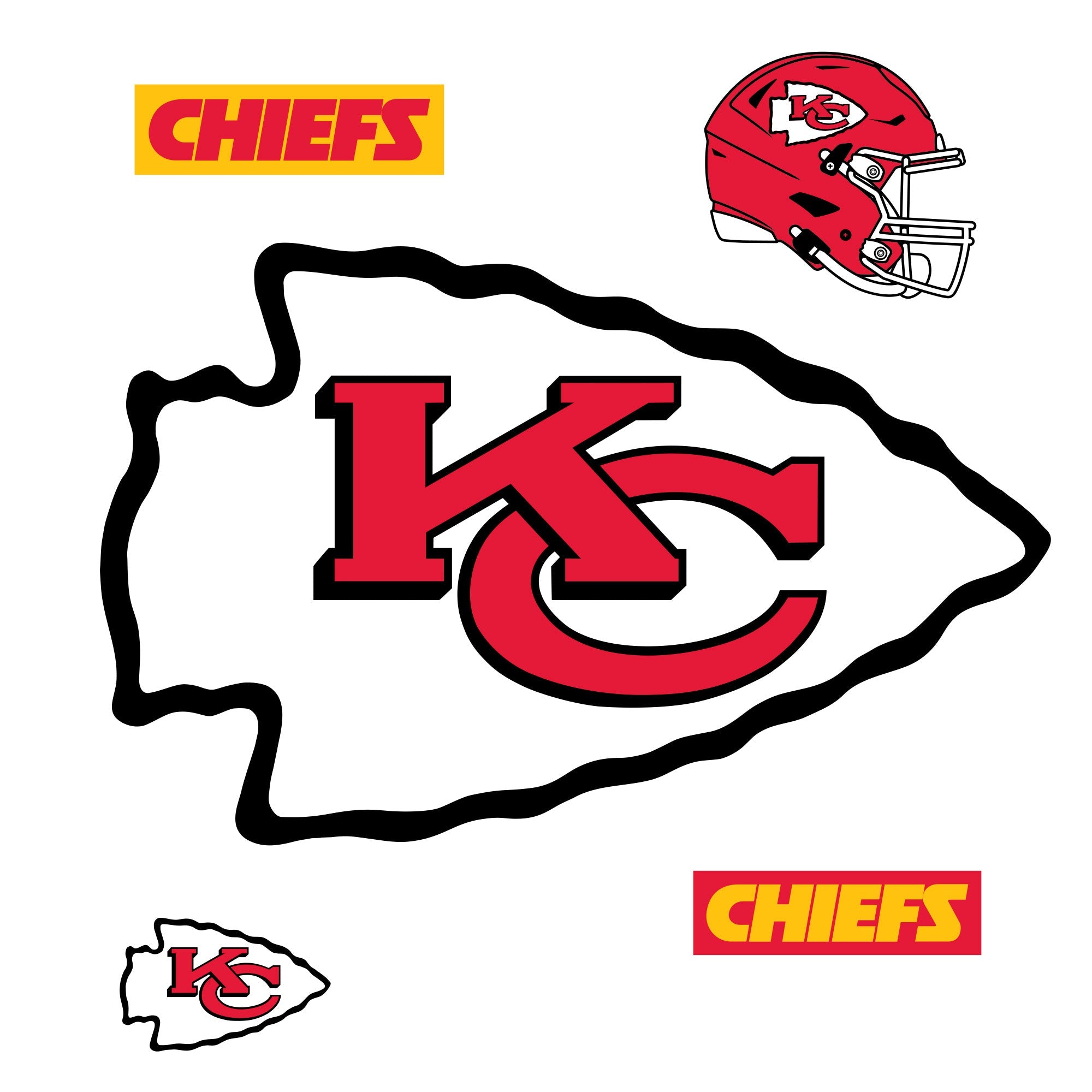 Kansas City Chiefs - RealBig Logo Collection - Official NFL - Reusable Vinyl Wall Decals