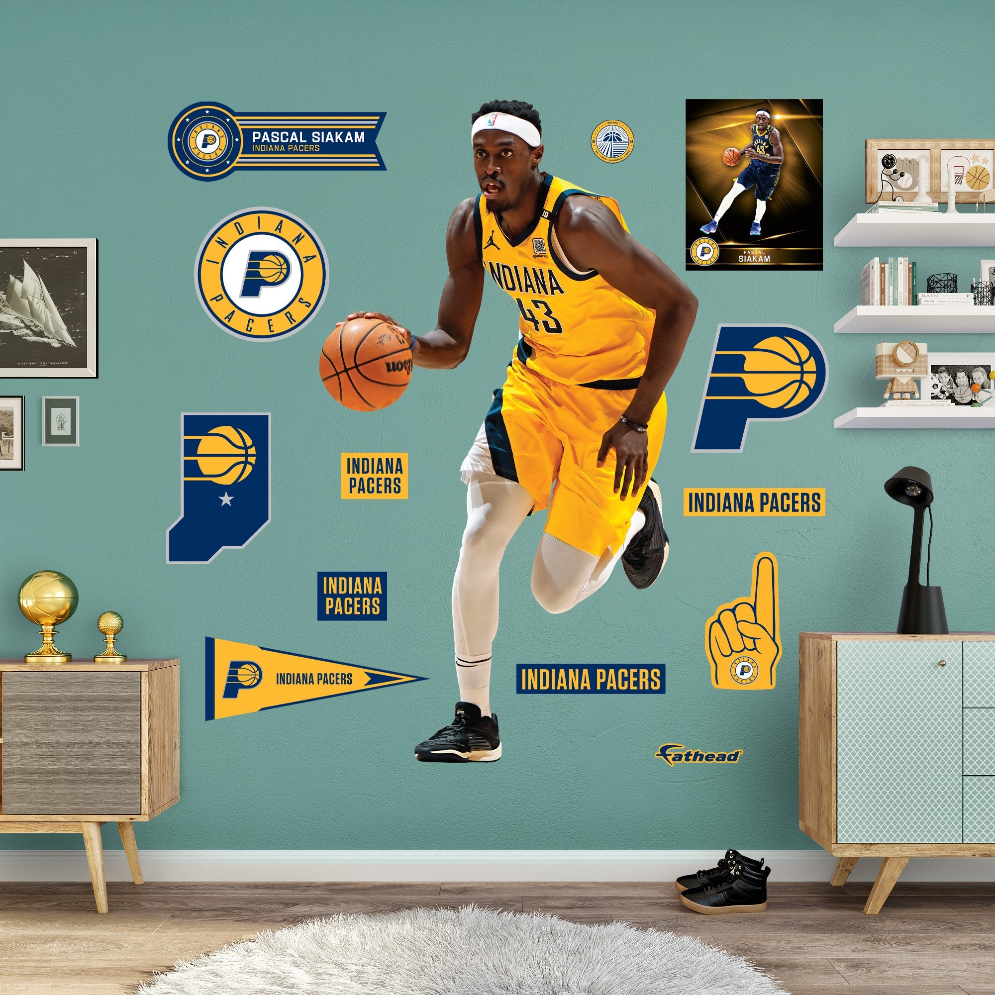 Pascal Siakam - RealBig Collection - Official NBA - Indiana Pacers - Reusable Vinyl Wall Decals