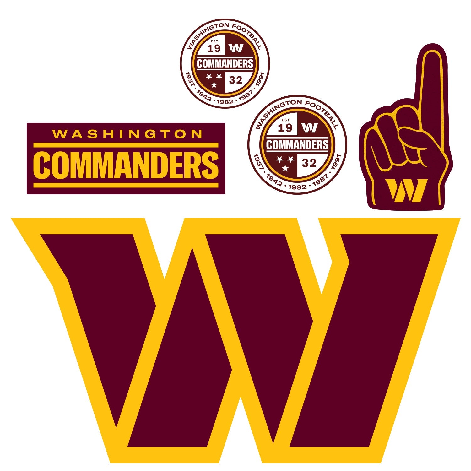 Washington Commanders - RealBig Logo Collection - Official NFL - Reusable Vinyl Wall Decals