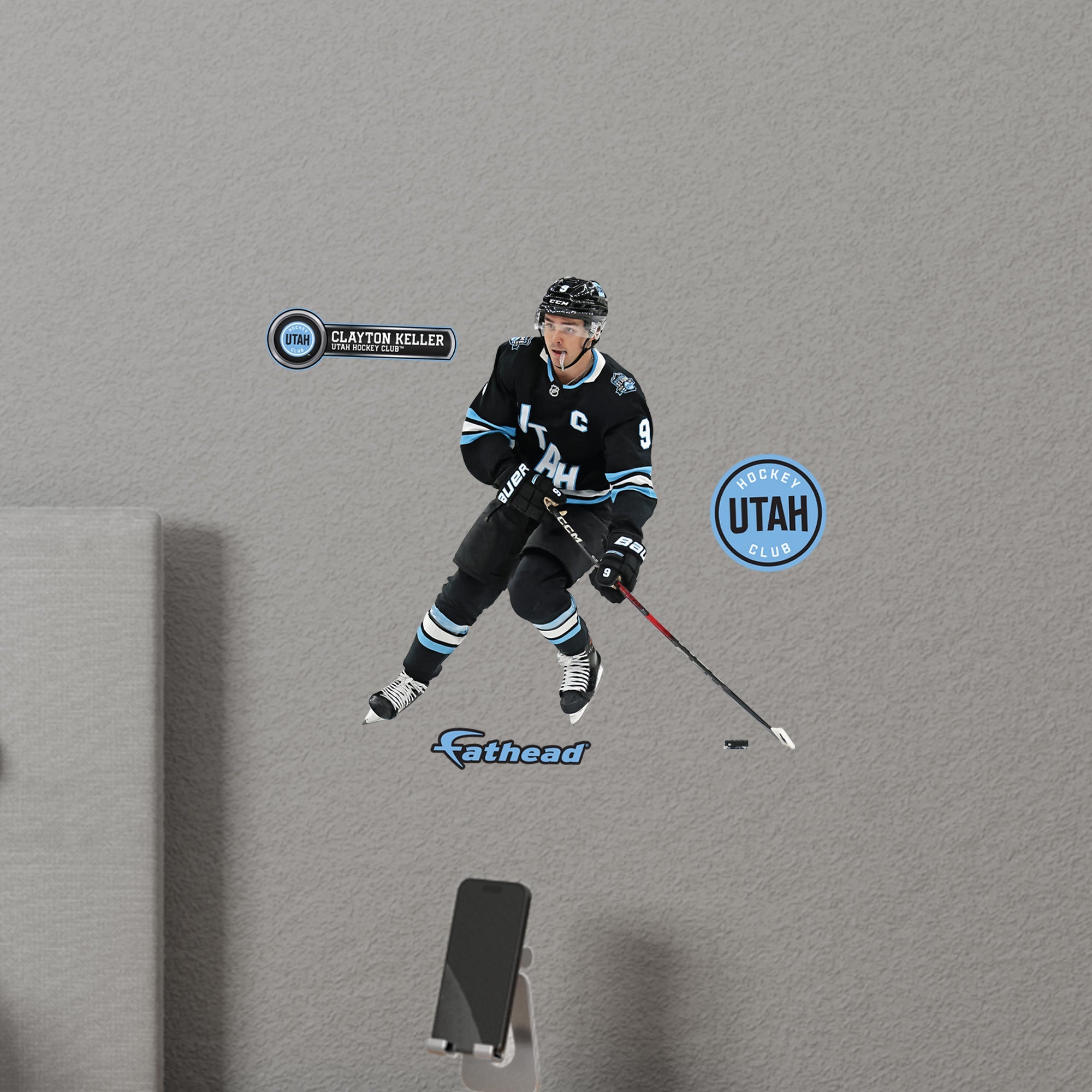 Clayton Keller - Realbig Collection - Official NHL - Utah Mammoth - Reusable Vinyl Wall Decals
