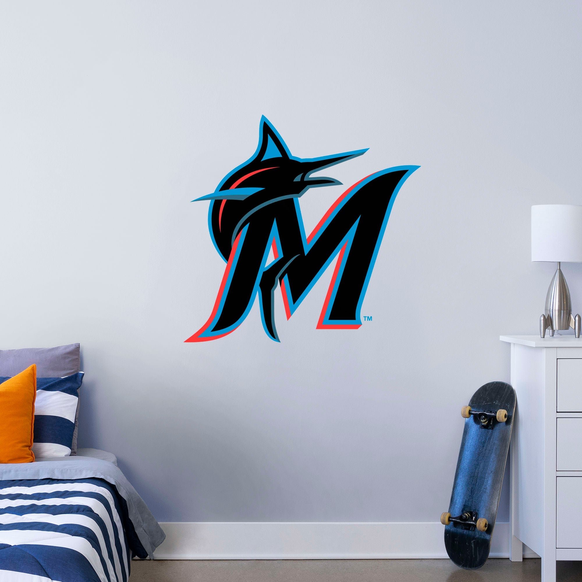 Miami Marlins - RealBig Logo Collection - Official MLB - Reusable Vinyl Wall Decals