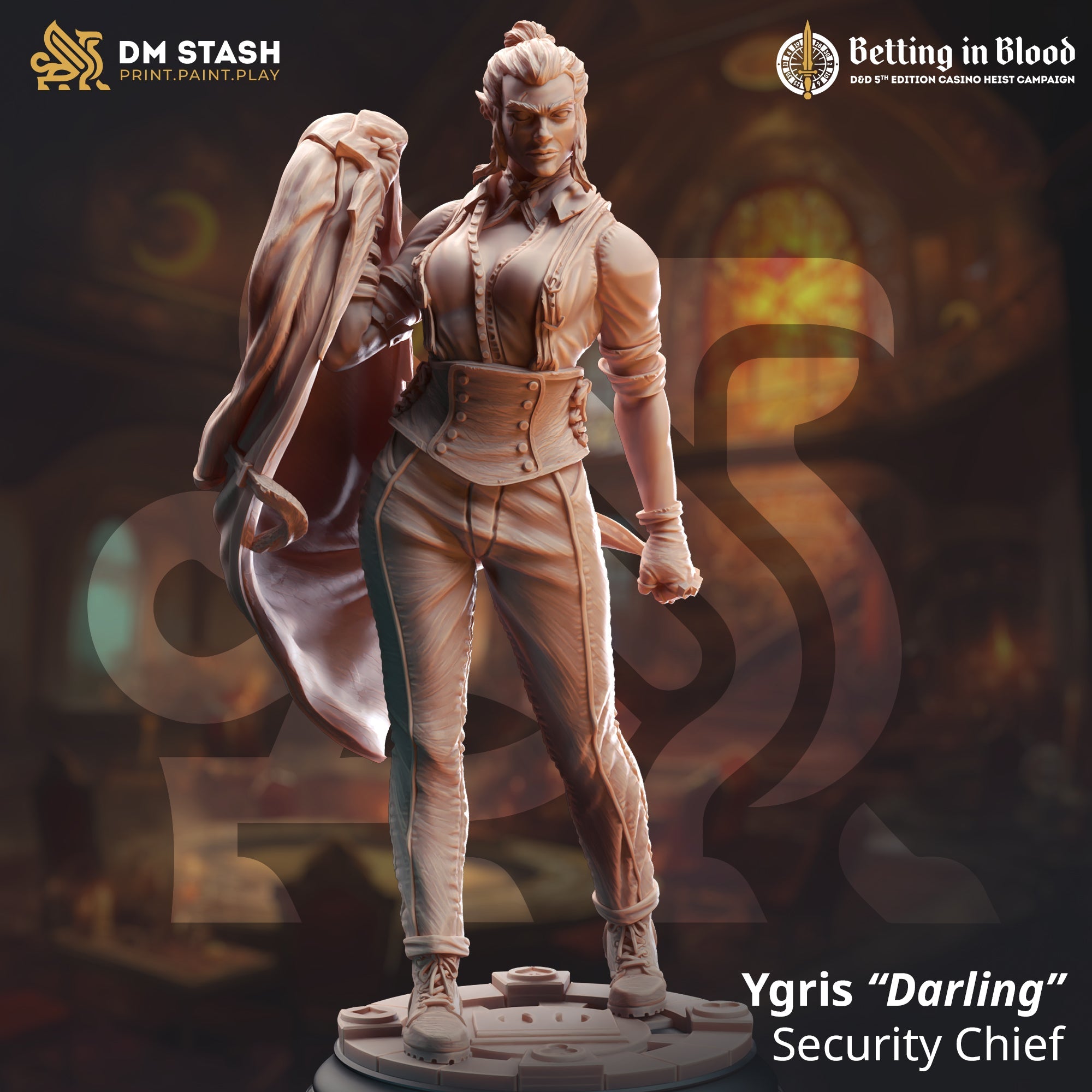 Ygris "Darling" Skullsplitter, Security Chief (Female Goliath Brawler)