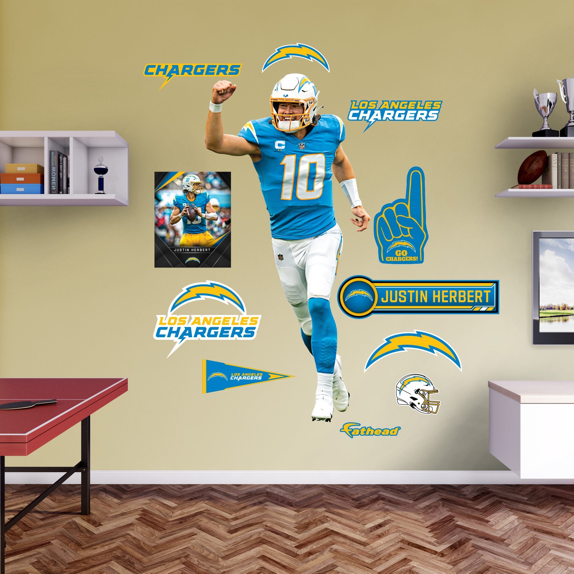 Justin Herbert - RealBig Celebration Collection - Official NFL - Los Angeles Chargers - Reusable Vinyl Wall Decals