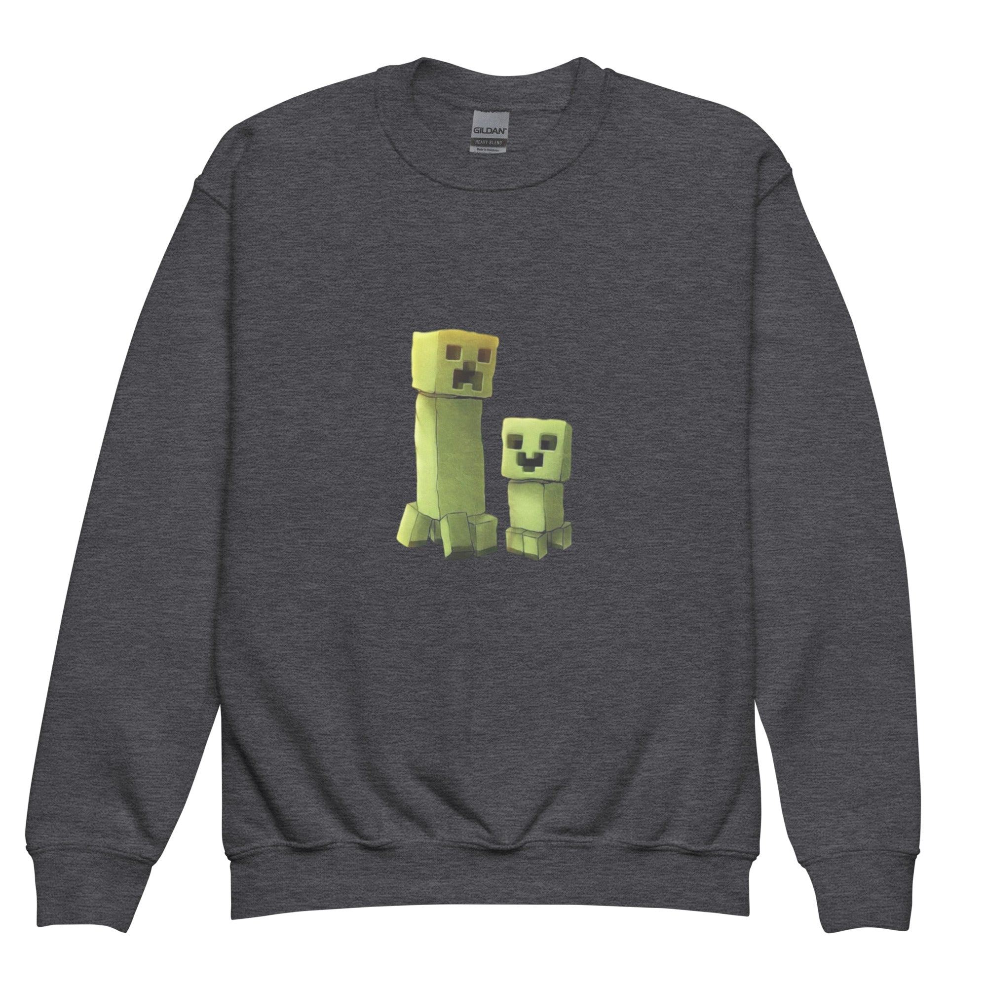 Minecraft Creeper Design Youth Crewneck Sweatshirt