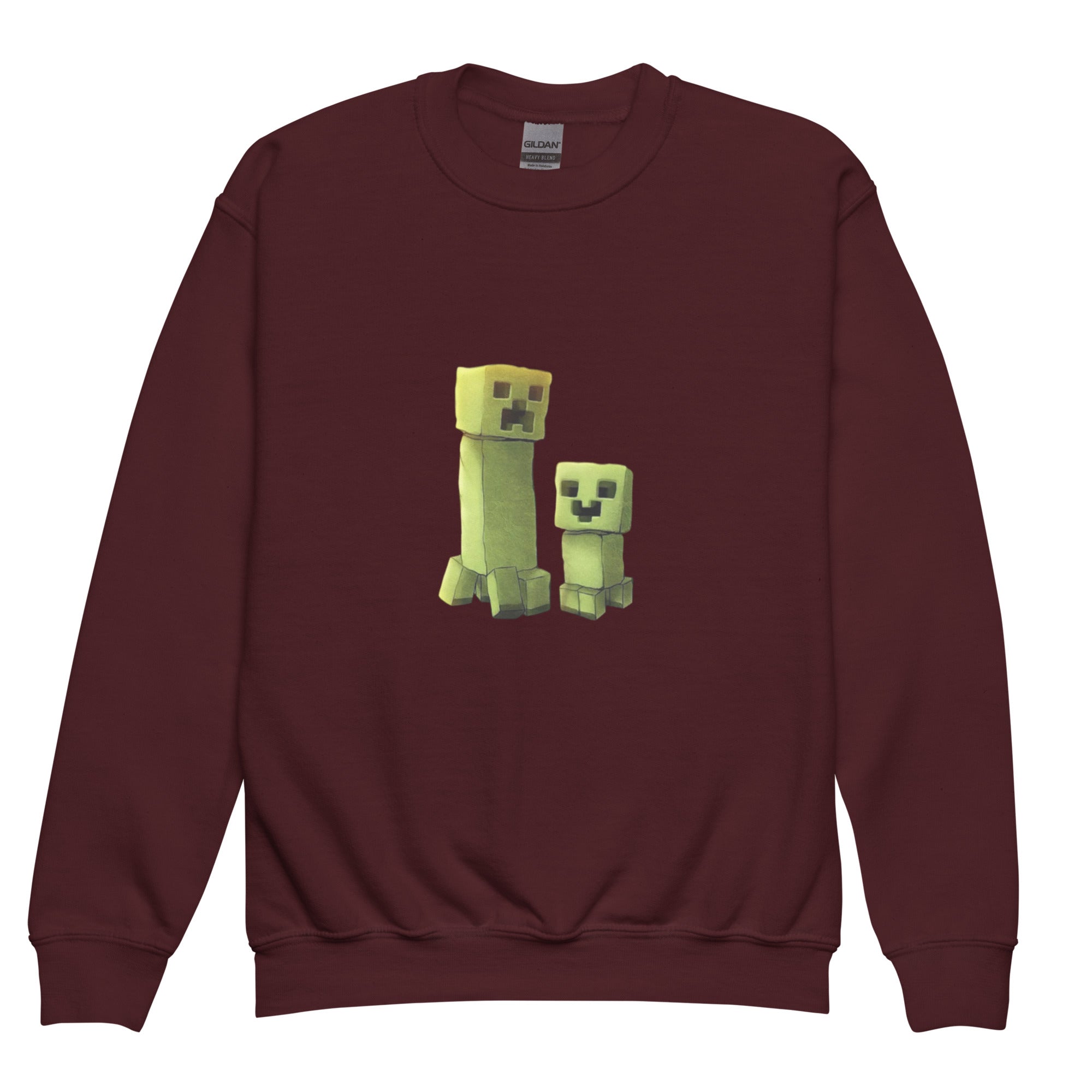 Minecraft Creeper Design Youth Crewneck Sweatshirt