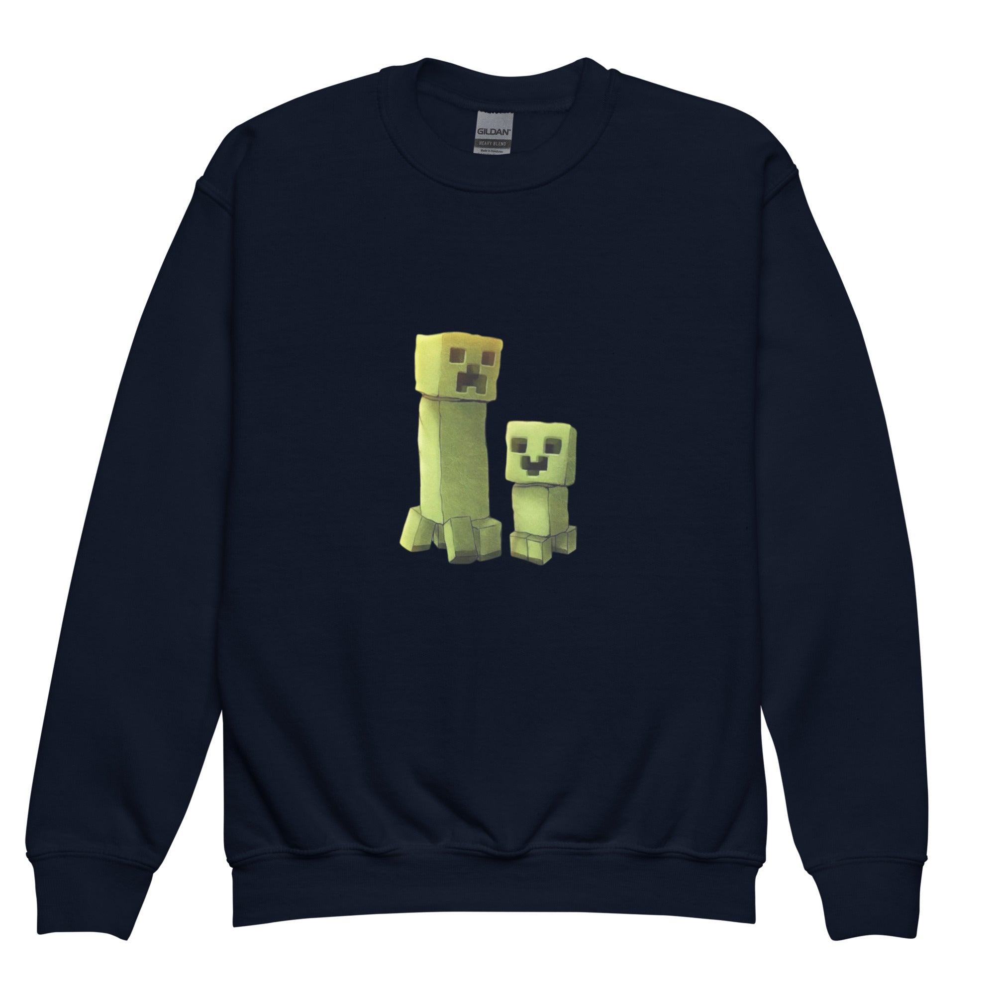 Minecraft Creeper Design Youth Crewneck Sweatshirt