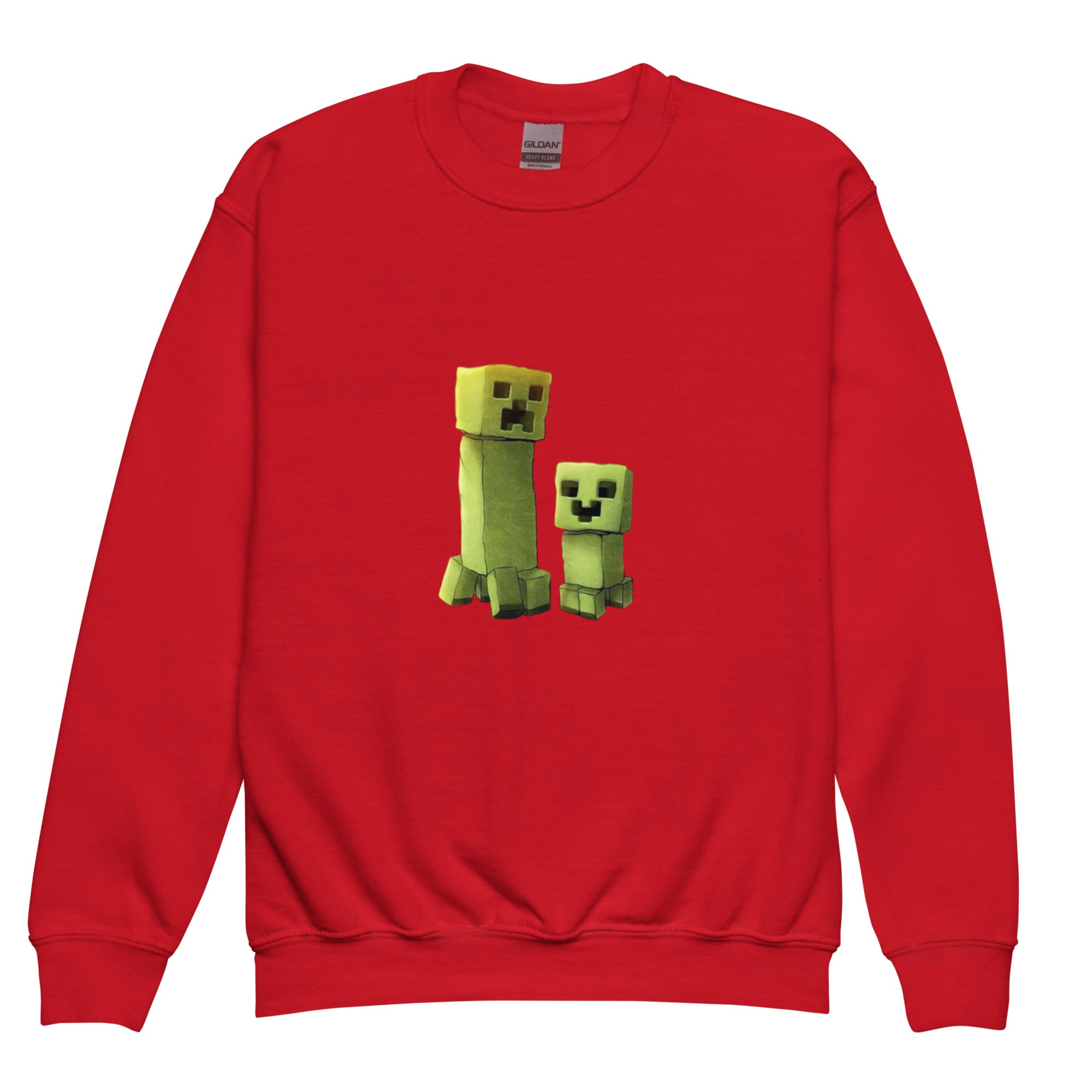 Minecraft Creeper Design Youth Crewneck Sweatshirt