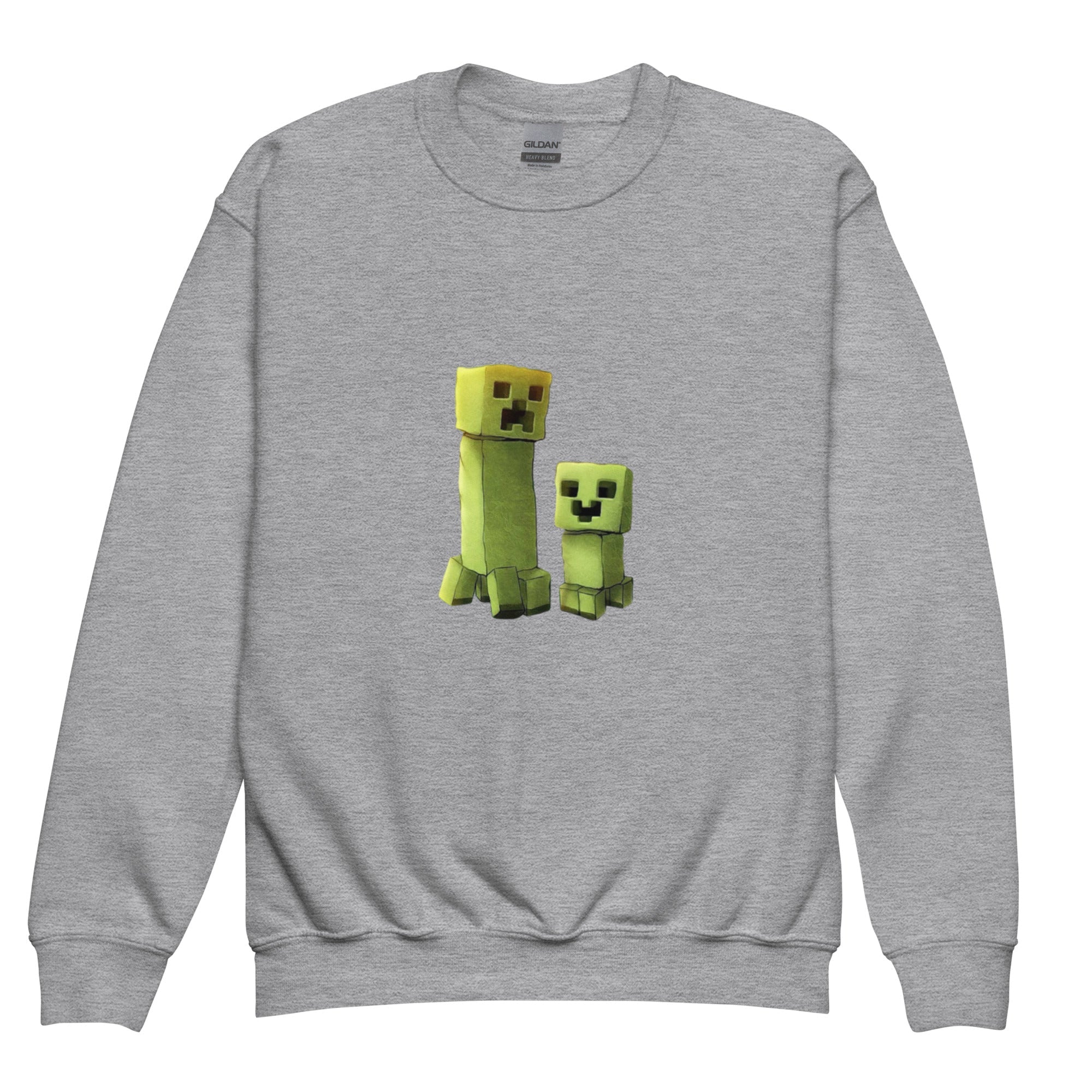 Minecraft Creeper Design Youth Crewneck Sweatshirt