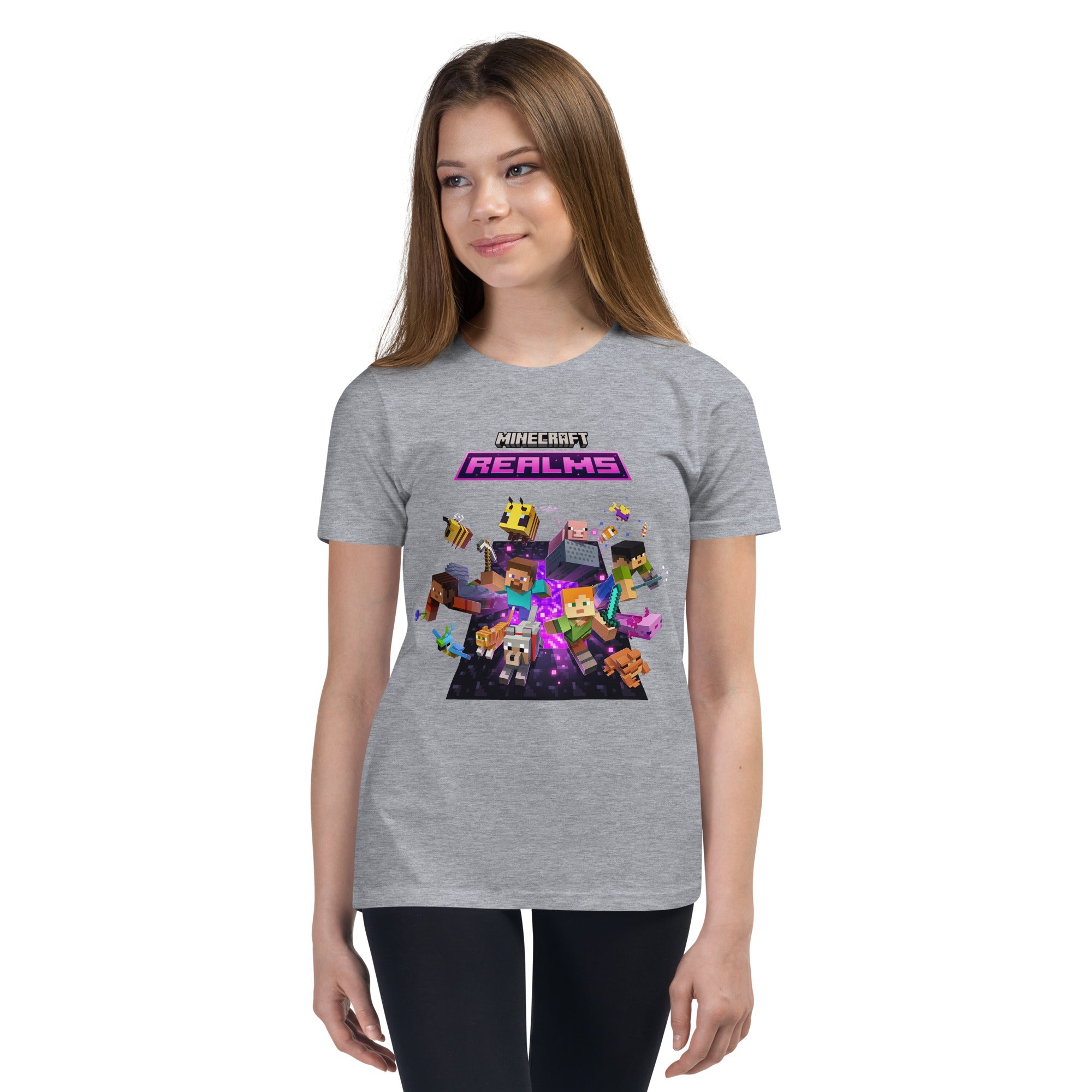 Minecraft Realms Heroes Design Youth Short Sleeve T-Shirt