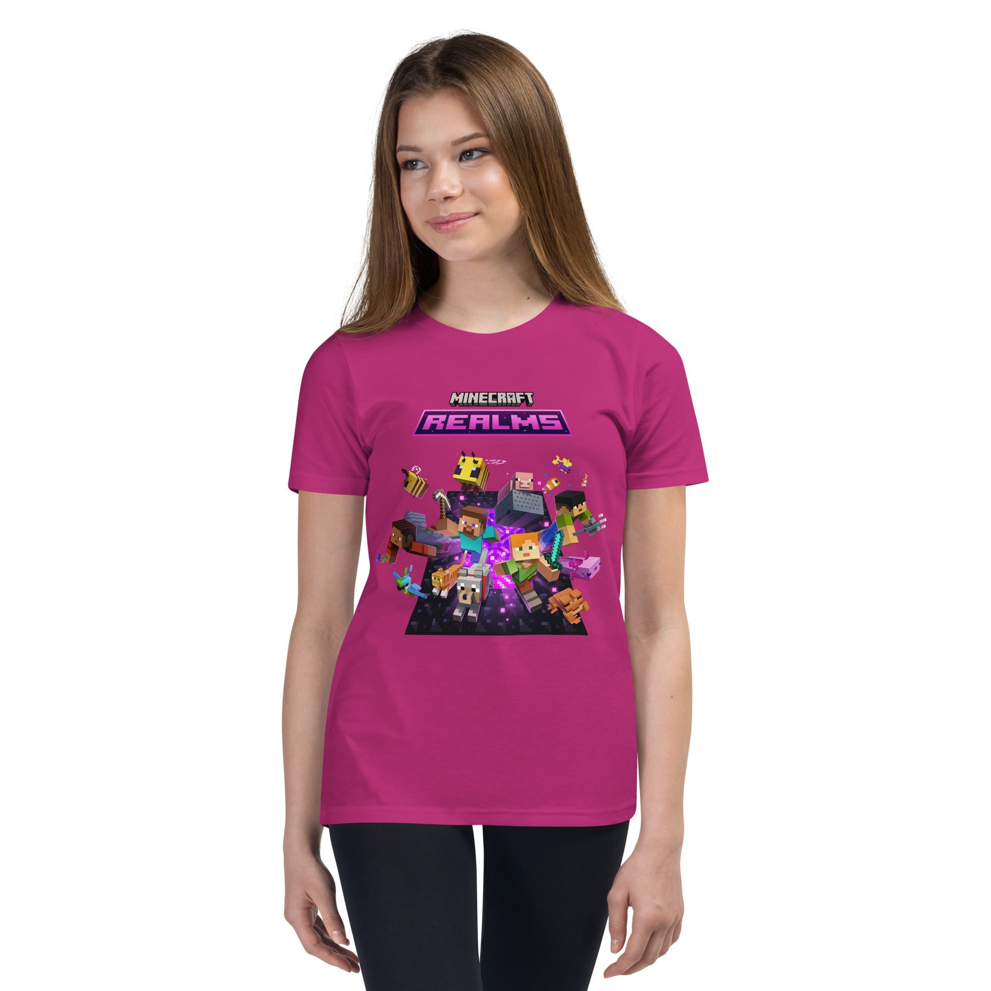 Minecraft Realms Heroes Design Youth Short Sleeve T-Shirt