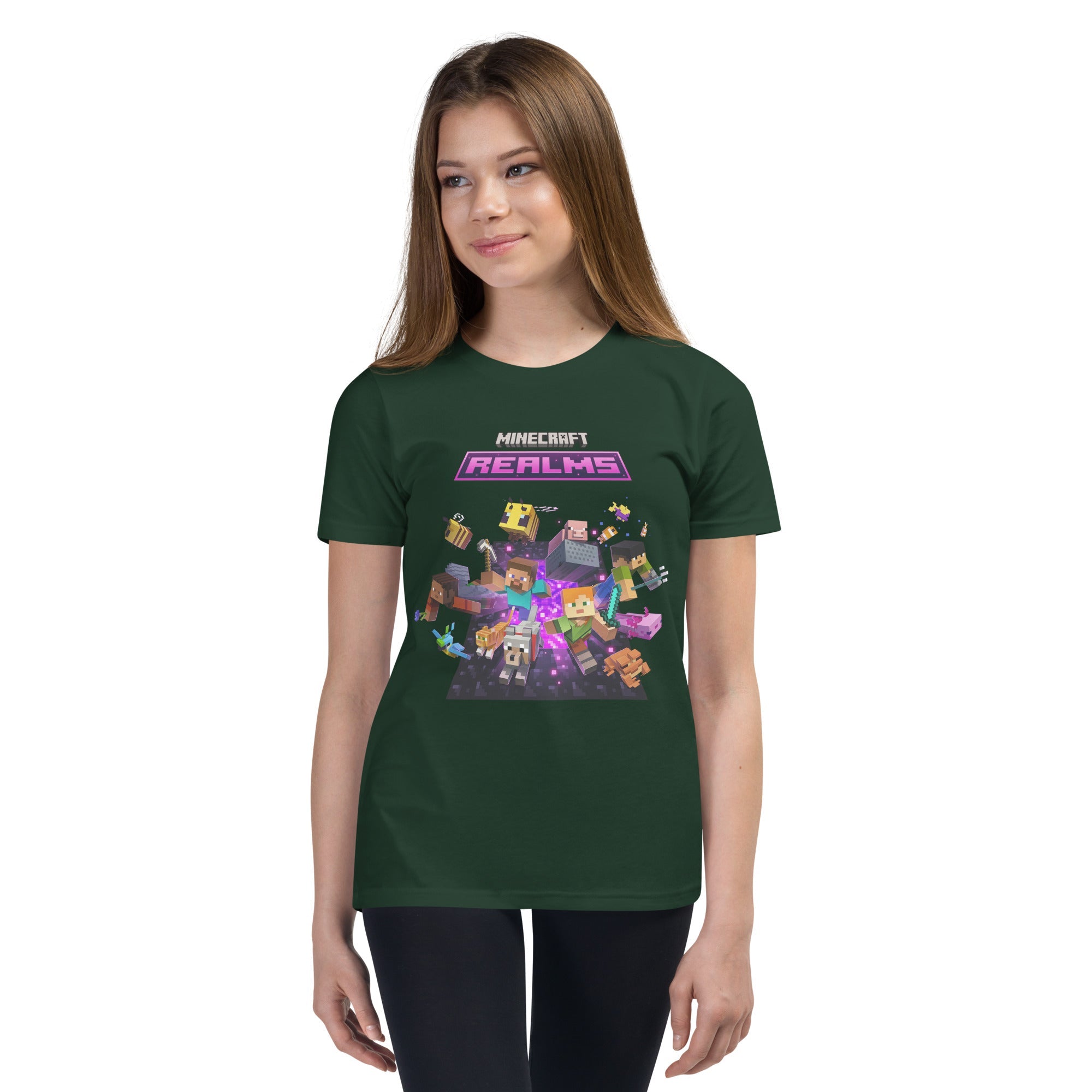 Minecraft Realms Heroes Design Youth Short Sleeve T-Shirt