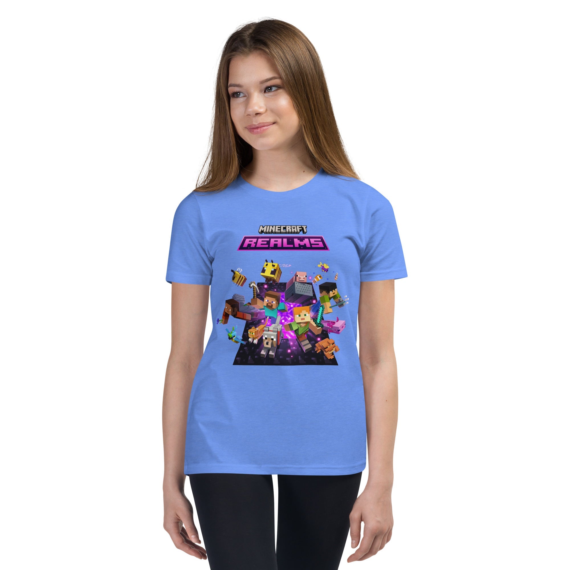 Minecraft Realms Heroes Design Youth Short Sleeve T-Shirt