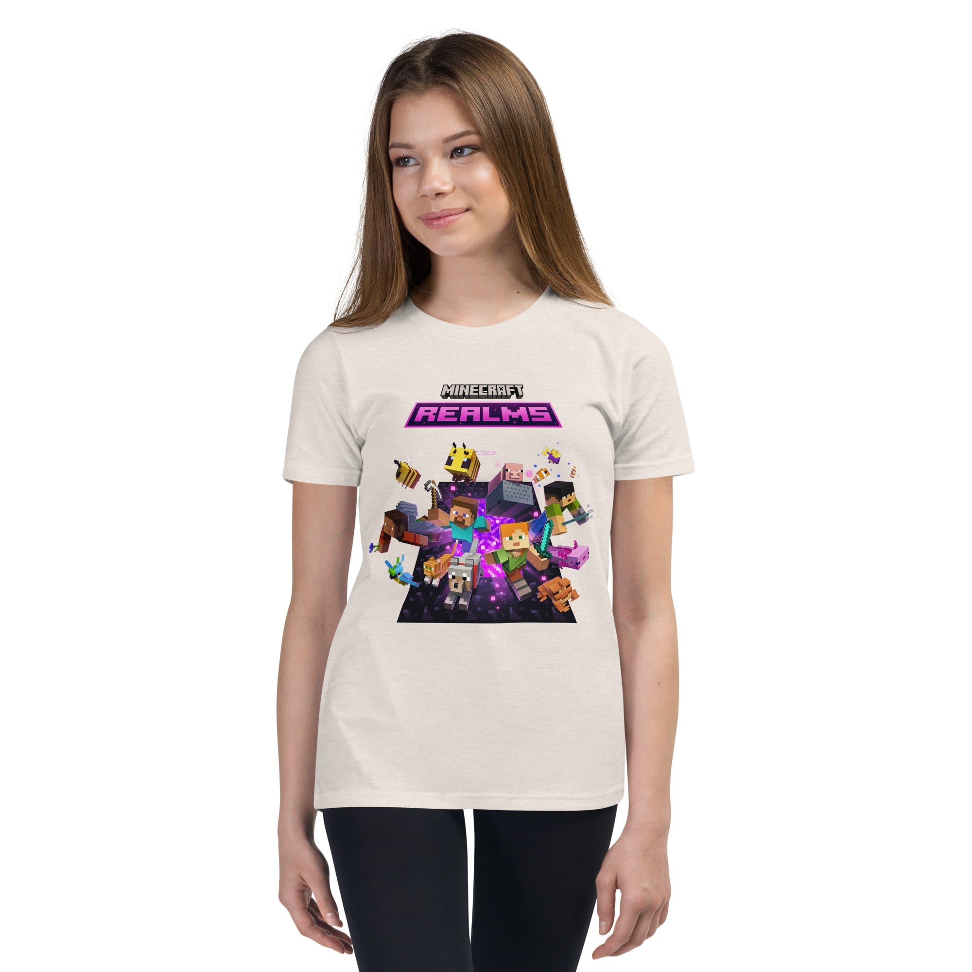 Minecraft Realms Heroes Design Youth Short Sleeve T-Shirt