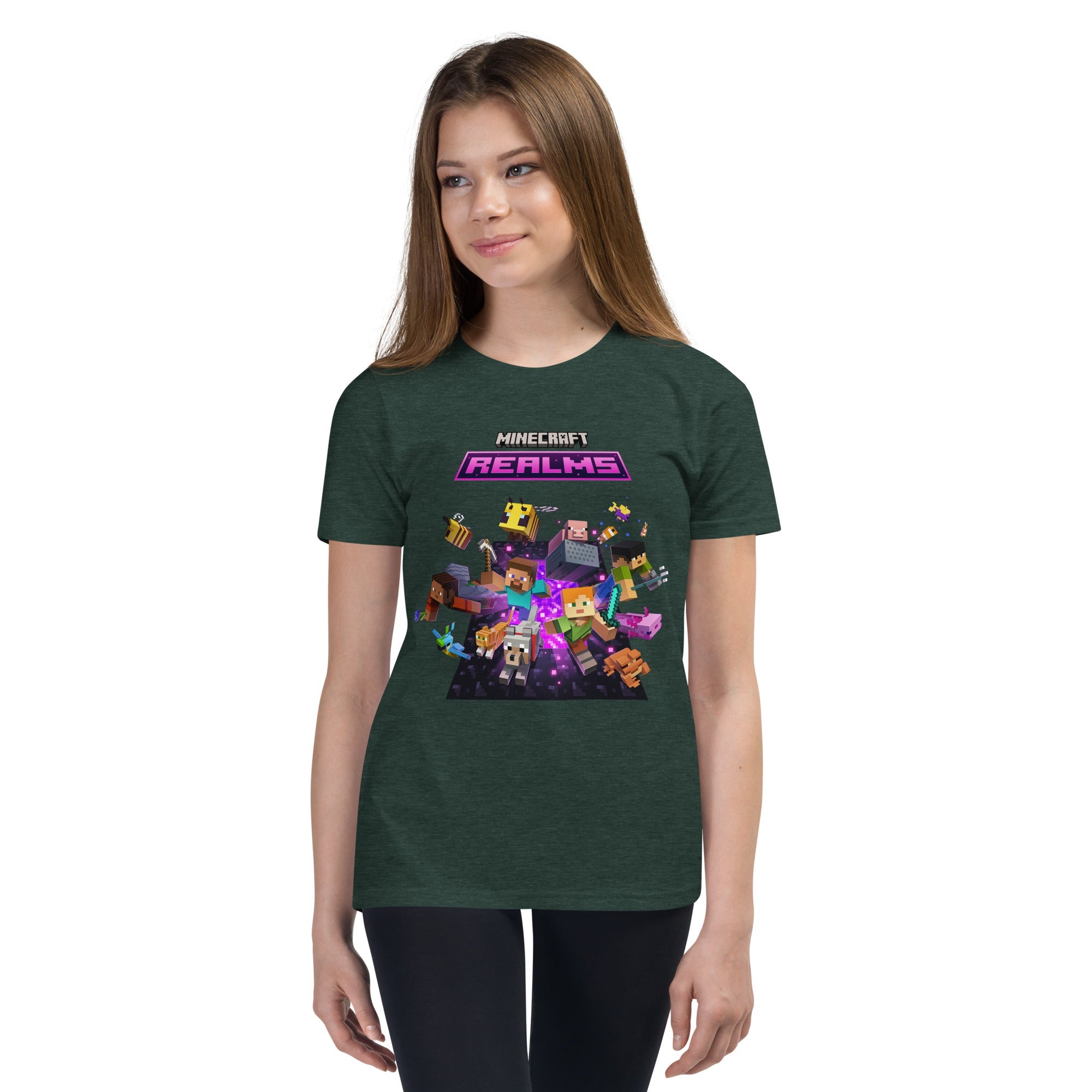 Minecraft Realms Heroes Design Youth Short Sleeve T-Shirt