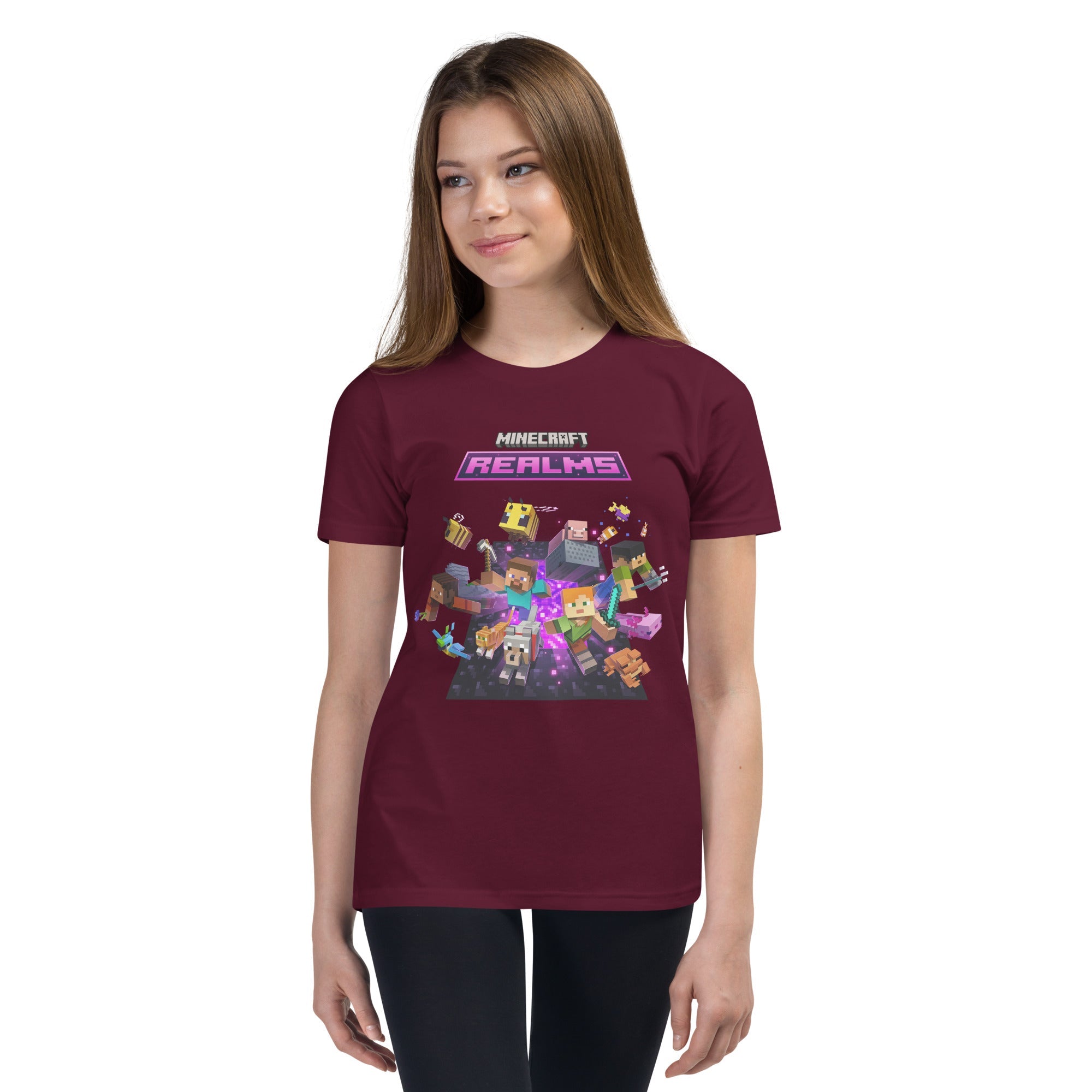 Minecraft Realms Heroes Design Youth Short Sleeve T-Shirt