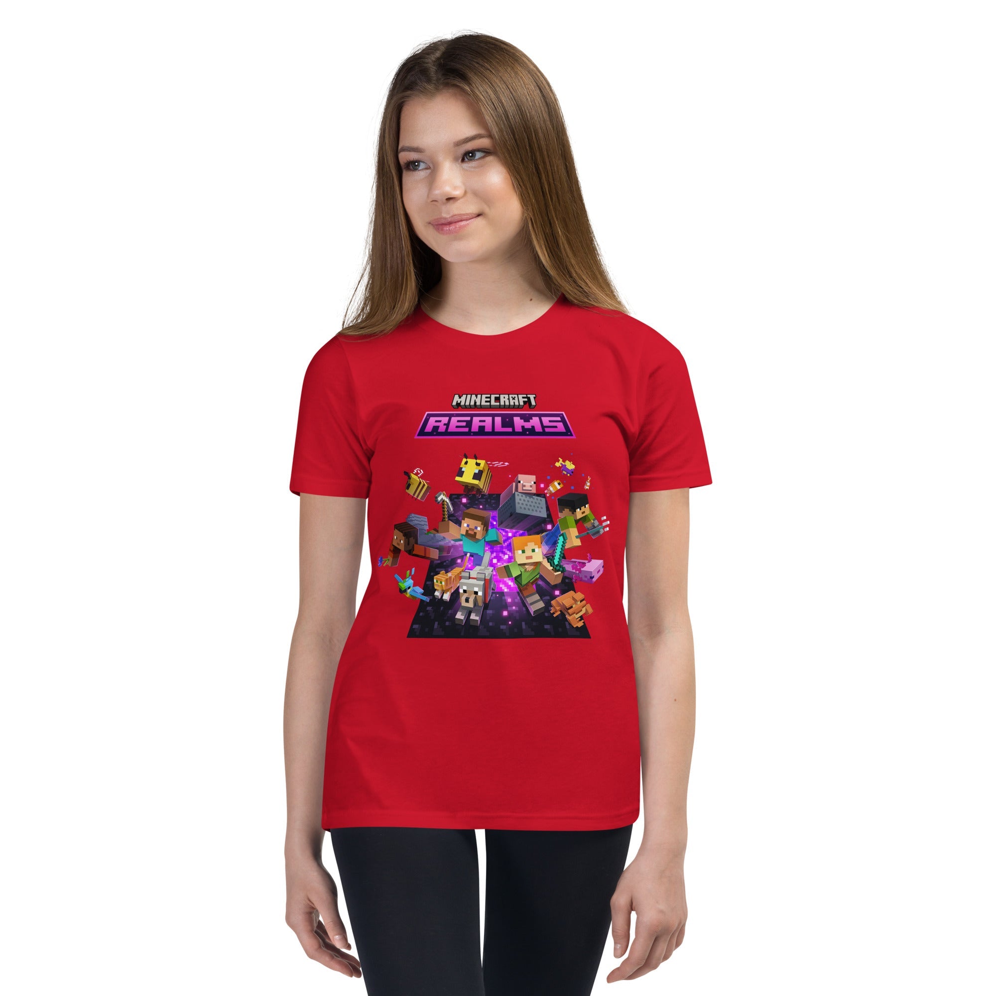 Minecraft Realms Heroes Design Youth Short Sleeve T-Shirt