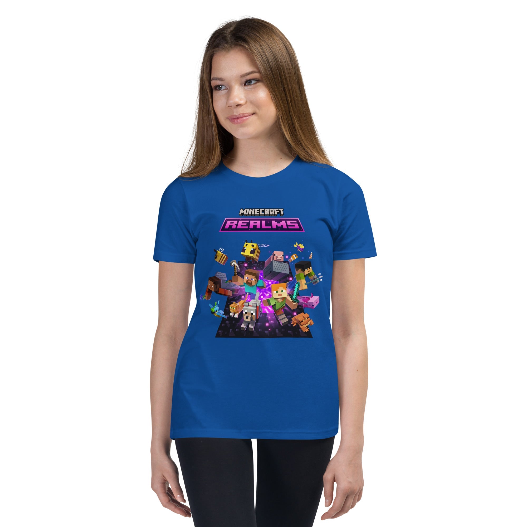 Minecraft Realms Heroes Design Youth Short Sleeve T-Shirt