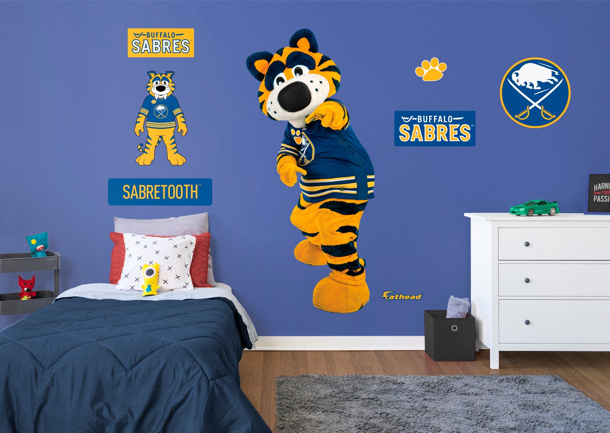 Sabretooth Mascot - RealBig Collection - Official NHL - Buffalo Sabres - Reusable Vinyl Wall Decals