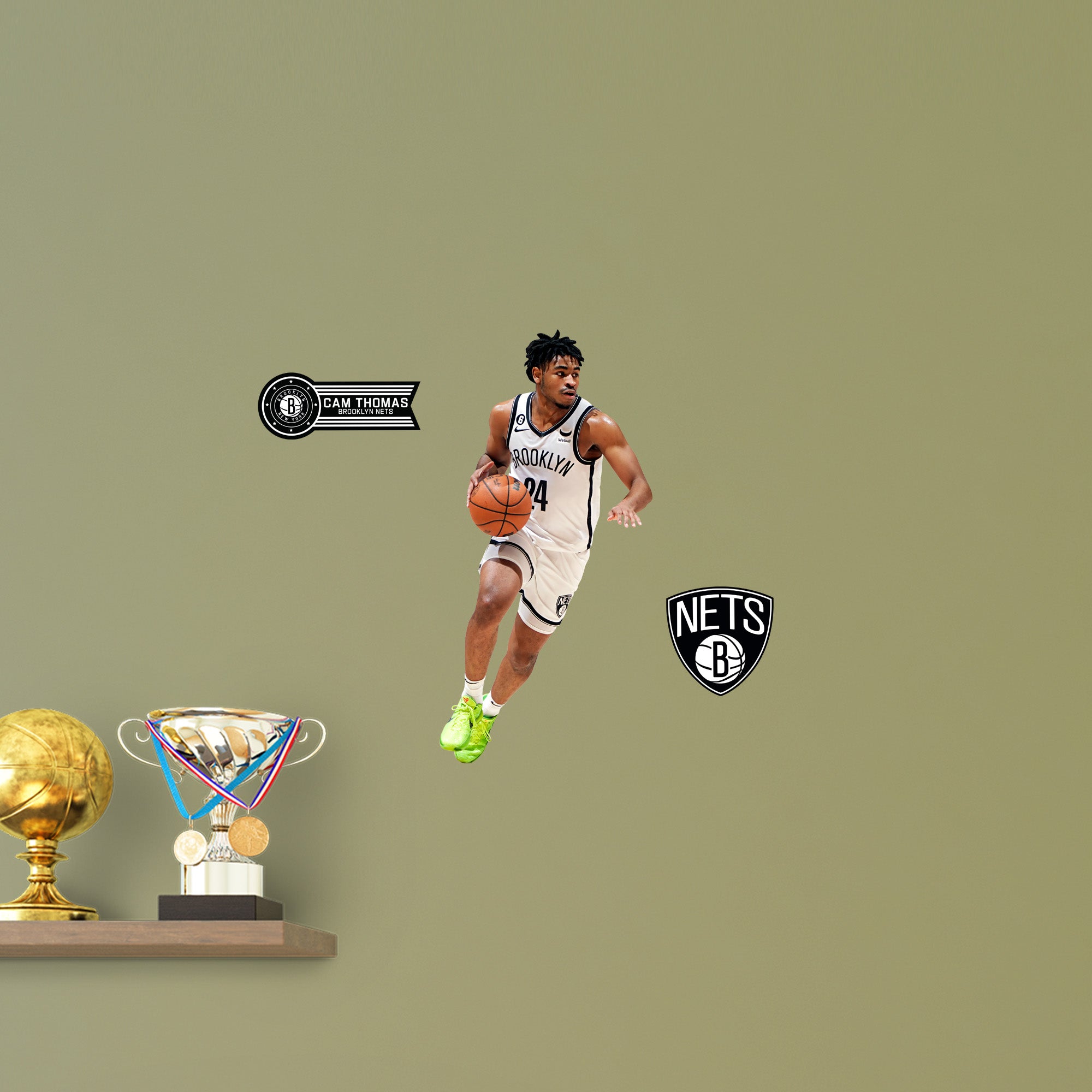 Cam Thomas - RealBig Collection - Official NBA - Brooklyn Nets - Reusable Vinyl Wall Decals