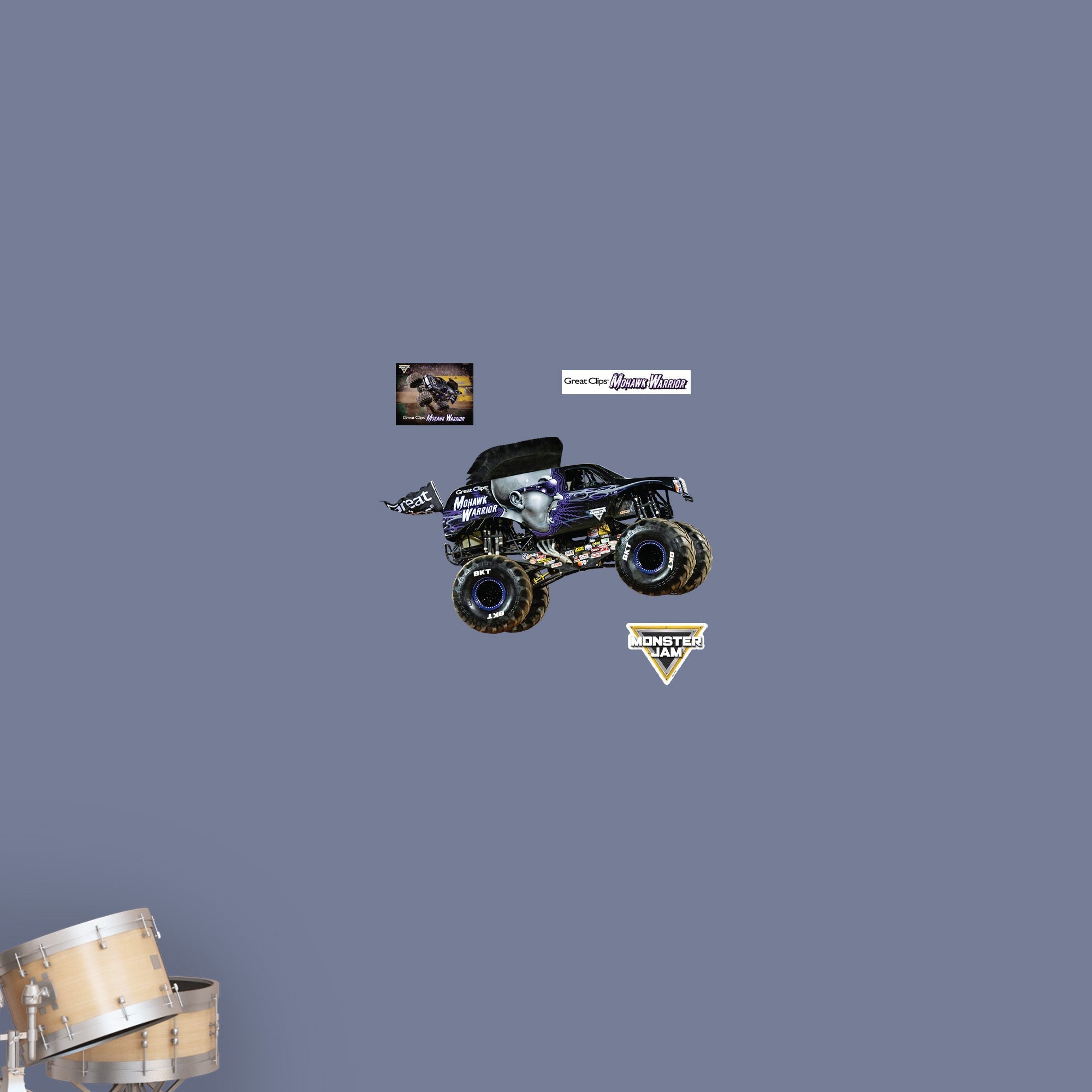 Mohawk Warrior - Monster Jam - RealBig Collection - Official Monster Jam - Reusable Vinyl Wall Decals