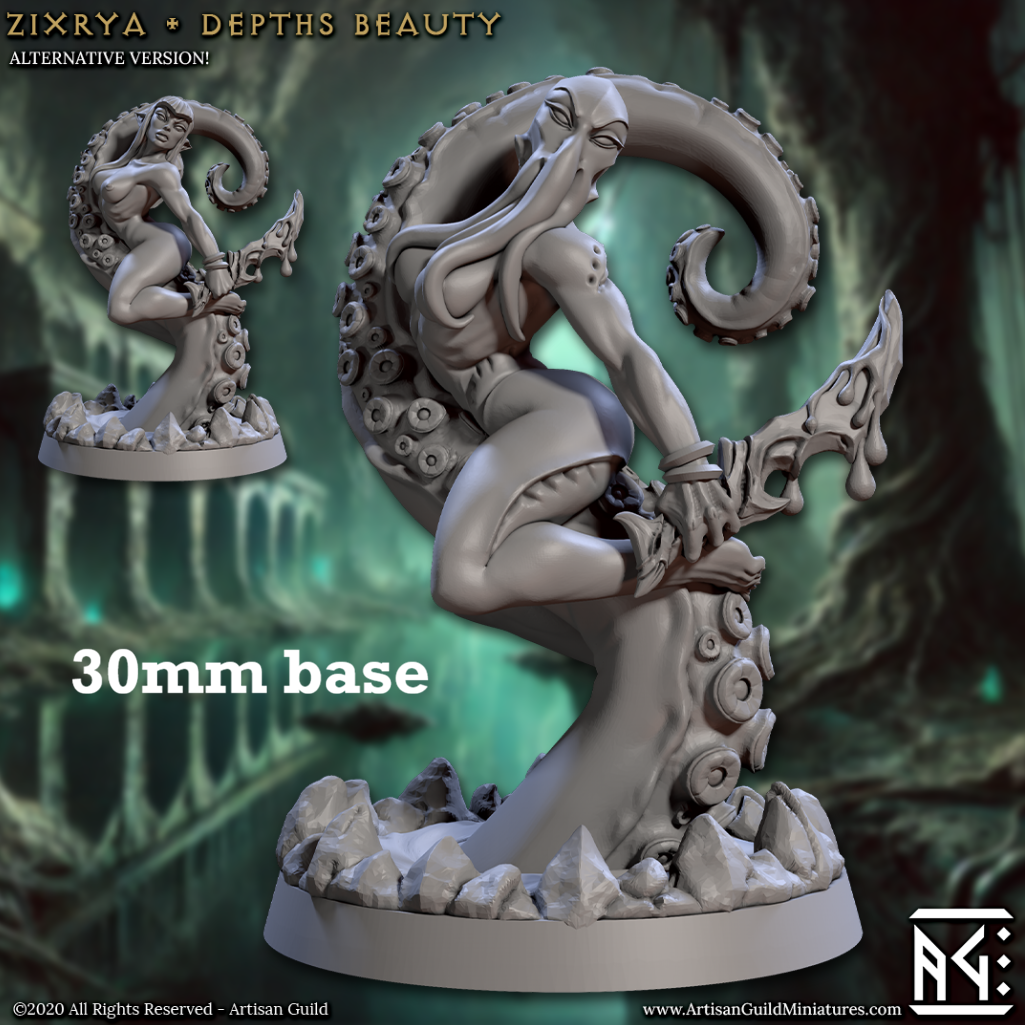 Zixrya, Depths Beauty (Female Mindflayer / Elf Priestess Pinup)