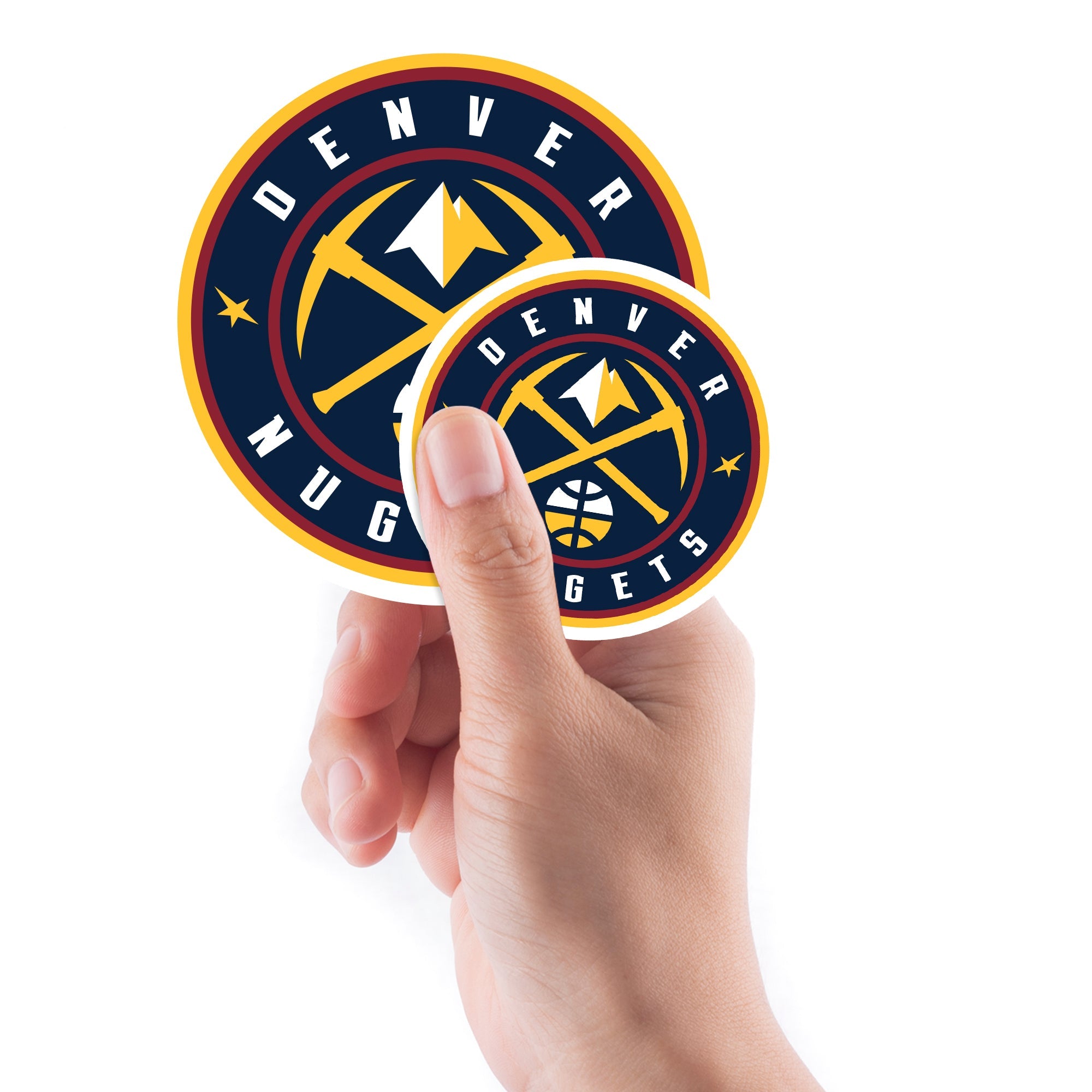 Denver Nuggets - 5 Logo Minis (Mixed Sizes) - Official NBA - Reusable Vinyl Decals