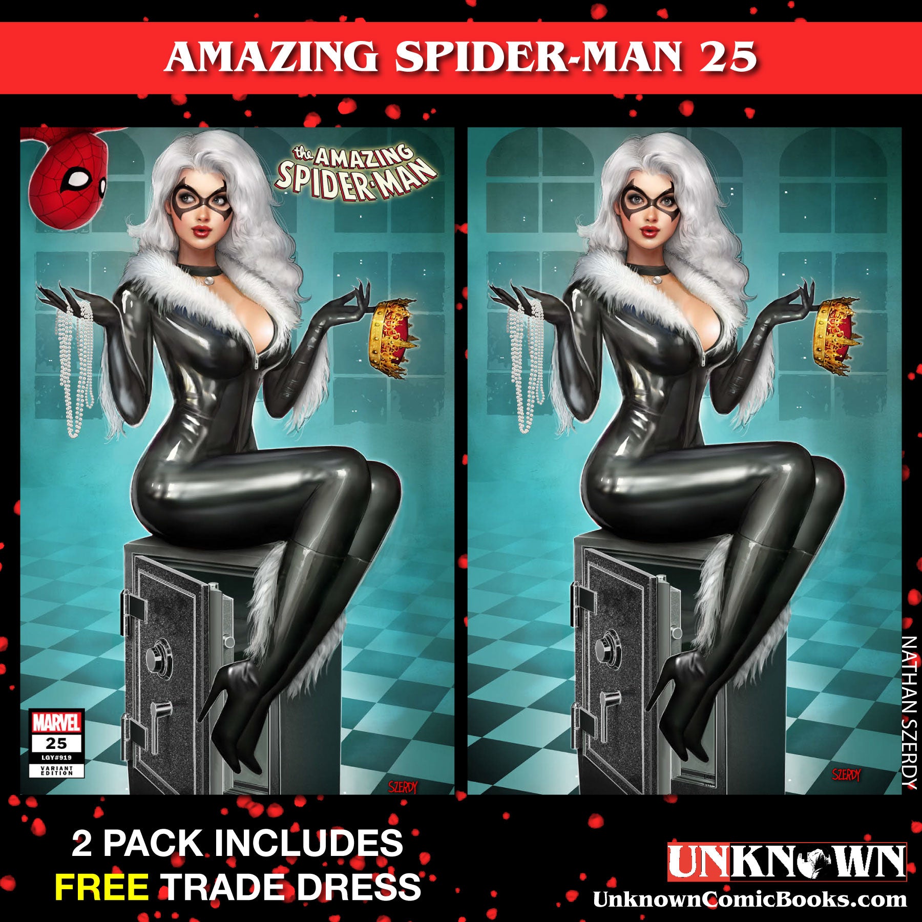 [2 PACK] **FREE TRADE DRESS** AMAZING SPIDER-MAN #25 UNKNOWN COMICS NATHAN SZERDY EXCLUSIVE VAR (05/10/2023)