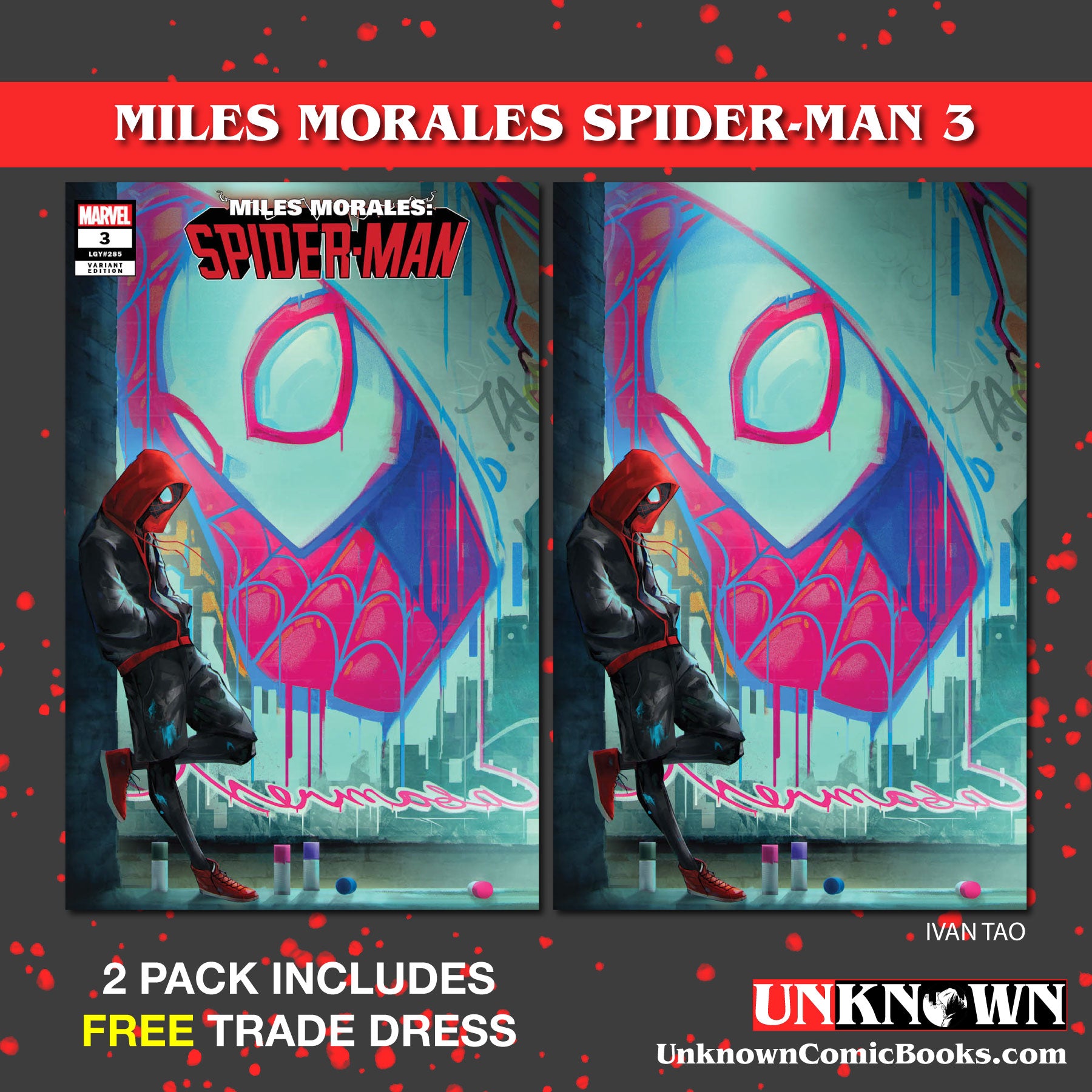 Miles Morales Spider-Man #39 Ivan Tao Drip Variant Set Trade Dress + Virgin  VF+