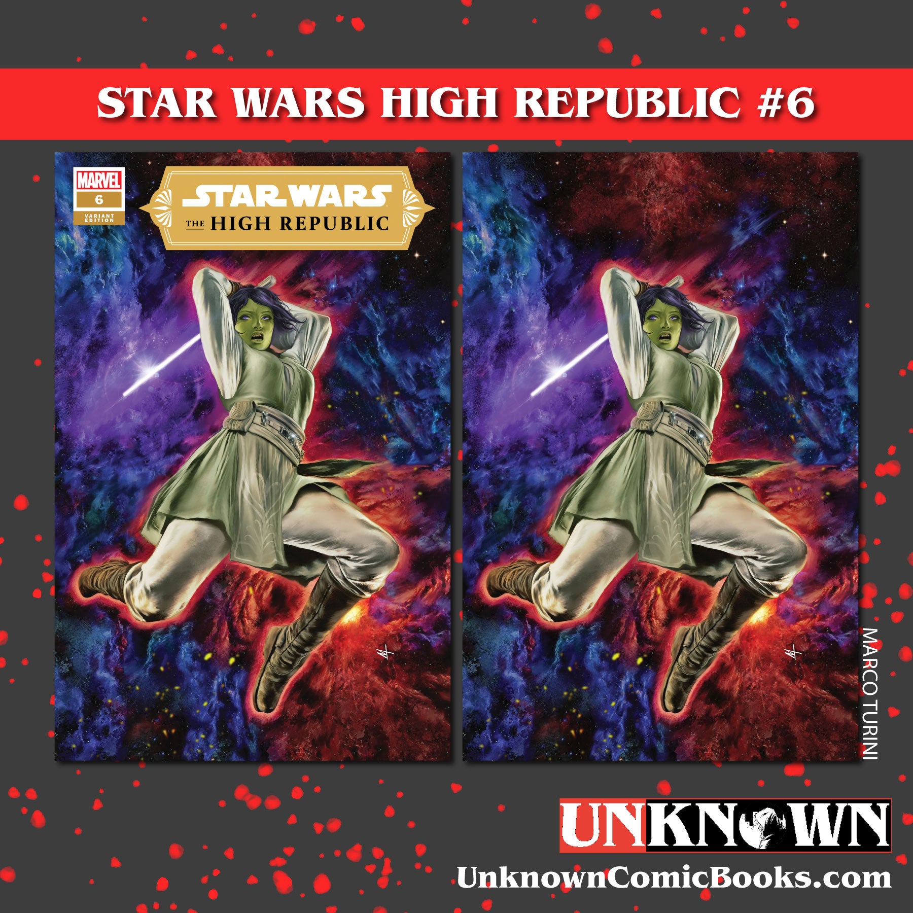 [2 PACK] STAR WARS HIGH REPUBLIC #6 UNKNOWN COMICS MARCO TURINI EXCLUSIVE VAR (06/30/2021)
