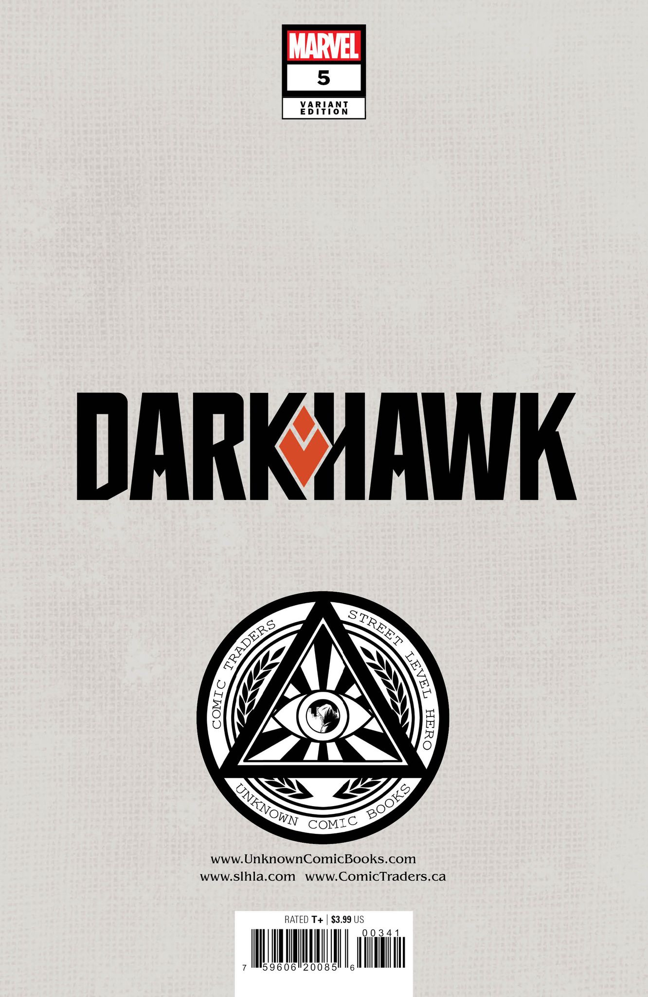 DARKHAWK #5 (OF 5) UNKNOWN COMICS TAURIN CLARKE EXCLUSIVE VIRGIN VAR (12/22/2021) (01/12/2022)