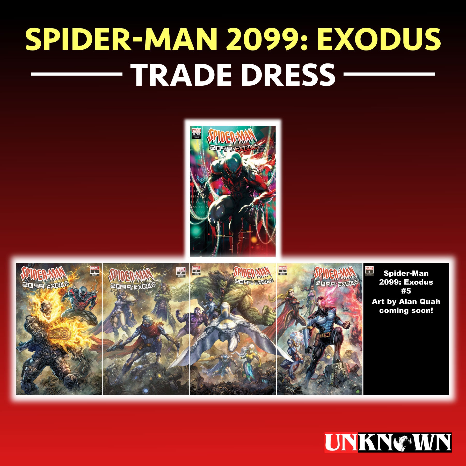 SPIDER-MAN 2099: EXODUS 1-5 TRADE DRESS 6 PACK BUNDLE UNKNOWN COMICS ALAN QUAH EXCLUSIVE VAR (08/03/2022)