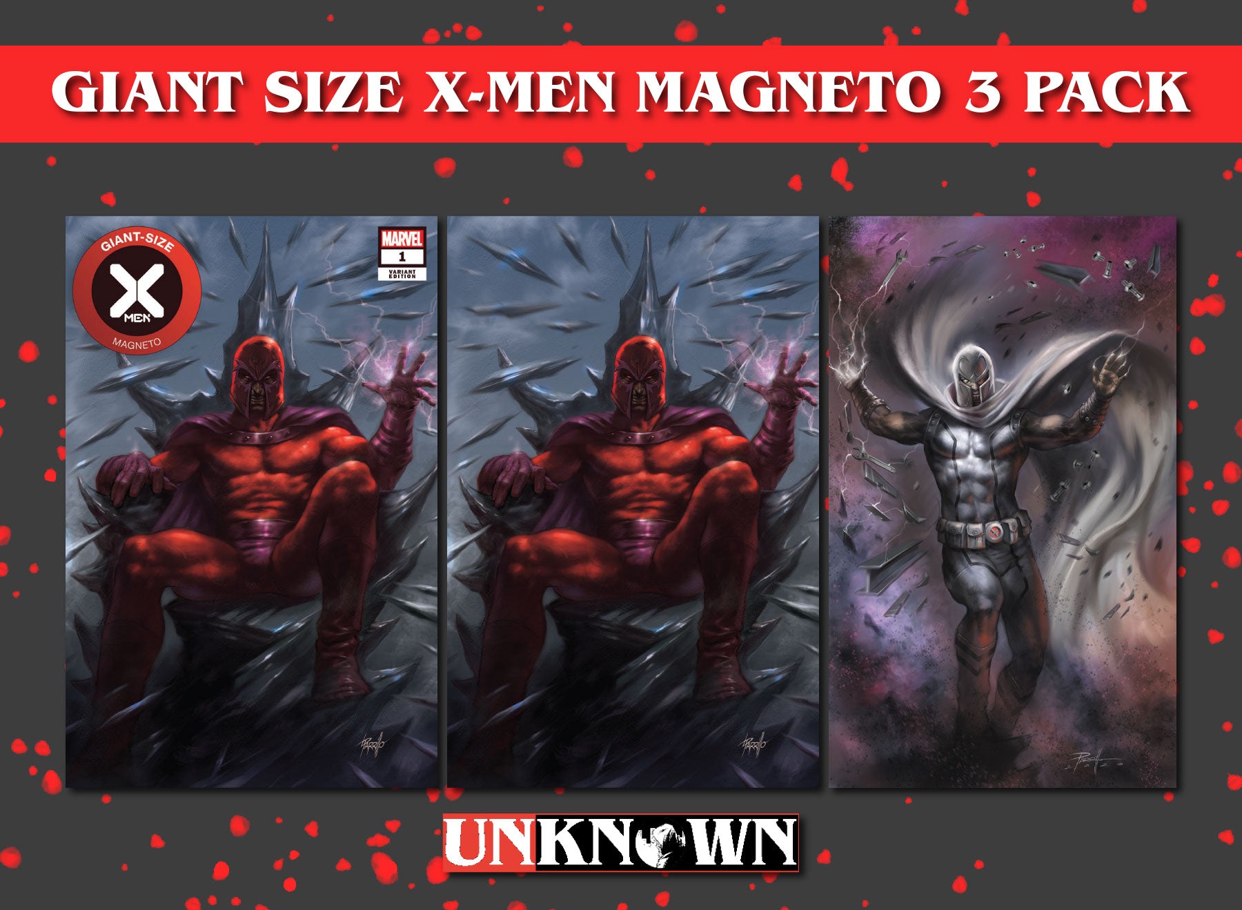 [3 PACK] GIANT-SIZE X-MEN MAGNETO #1 UNKNOWN COMICS LUCIO PARRILLO EXCLUSIVE VAR DX (07/15/2020)